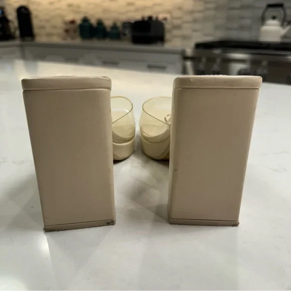 Zara Ivory PVC Platform Sandals - Picture 5 of 8